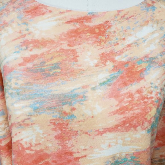 Rose + Olive LS Peach & Blue Top Swim Coverup Small - Picture 5 of 9